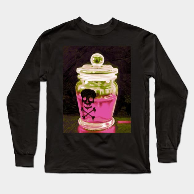 Skull & Crossbones potion glass whisky drinks decanter Long Sleeve T-Shirt by LukjanovArt